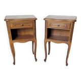Paire de tables de chevet style Louis XV en chêne