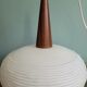 Scandinavian suspension in opaline and teak, 60s