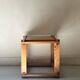 Modernist pine side table / bedside table, 1970 design.