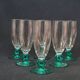 6 Luminarc molière champagne flutes aqua green foot