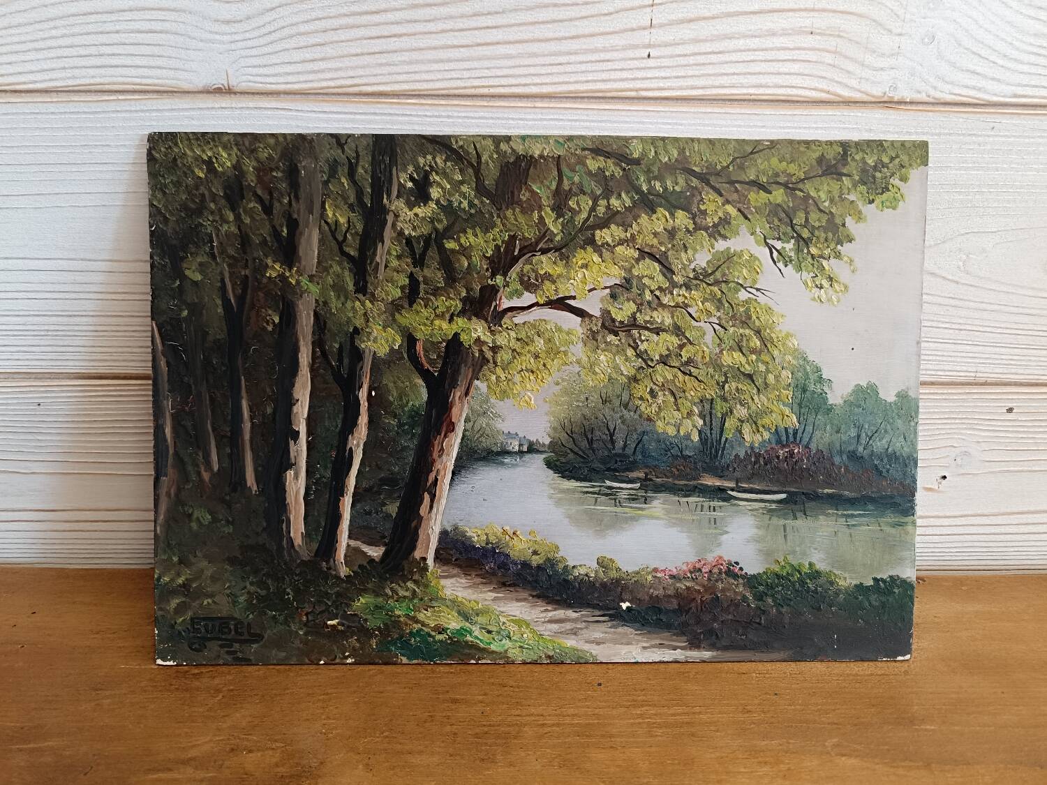 Small oil painting on hardboard