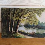 Small oil painting on hardboard