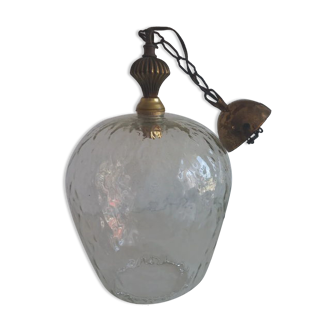 Brass glass chandelier
