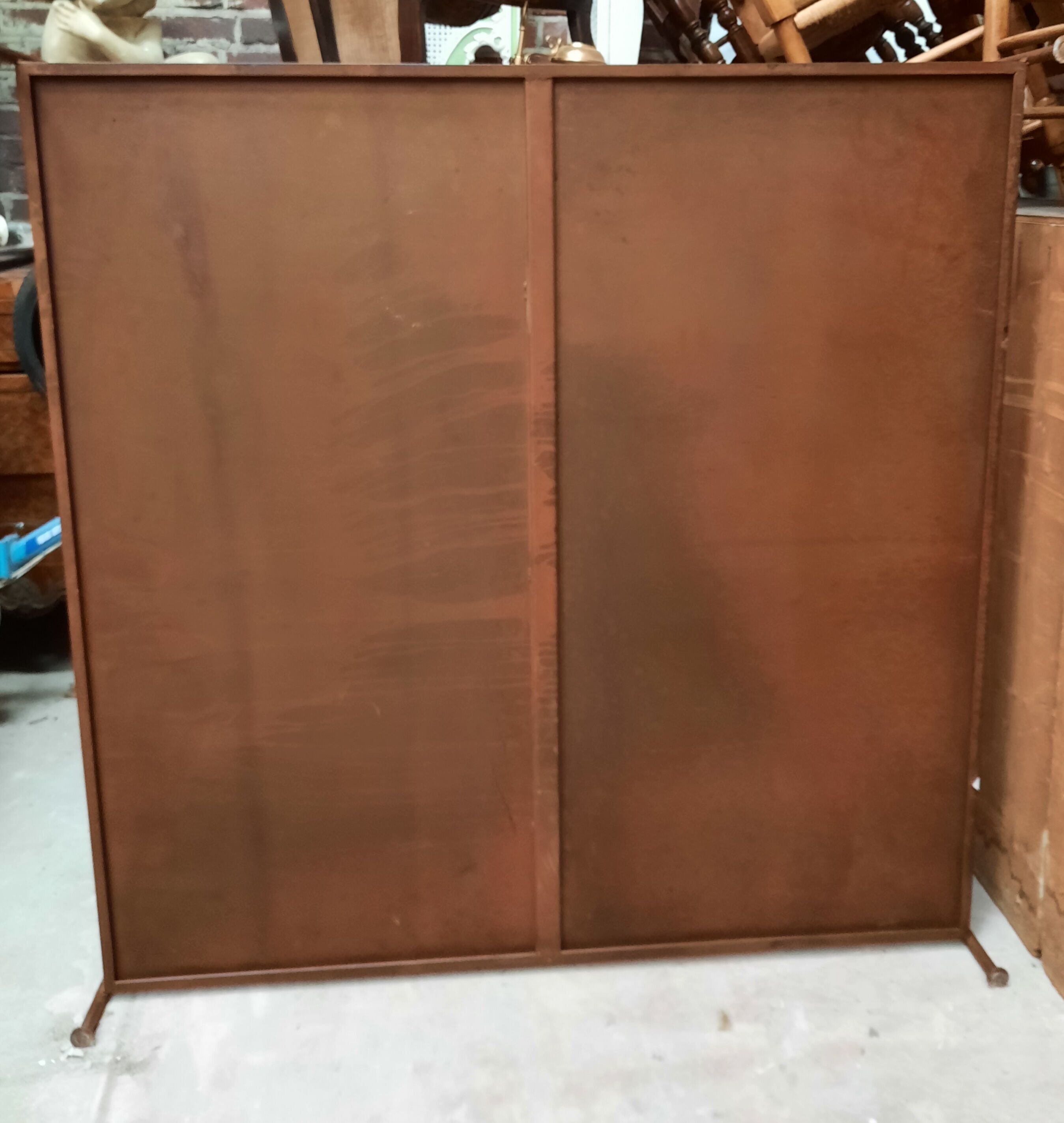 Large square coffee table with 2 metal tops