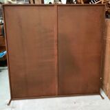 Large square coffee table with 2 metal tops