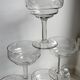 Set of 6 small champagne glasses in crystal engraved 50s