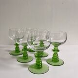 Green footed wine glasses