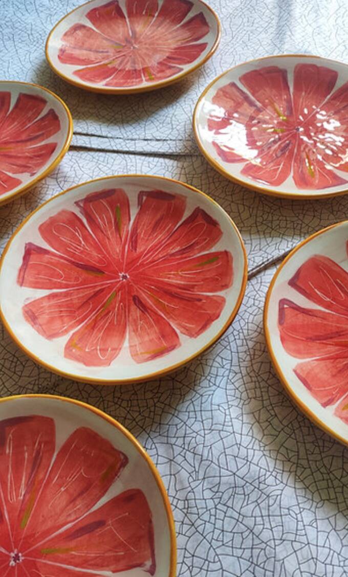 Pink grapefruit plate 20 cm