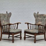 Années 1960, design danois, fauteuil à dossier haut par Regan Møbelfabrik, Aarhus, état d'origine.