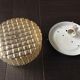 Round ceiling lamp in amber glass / vintage 60s-70s