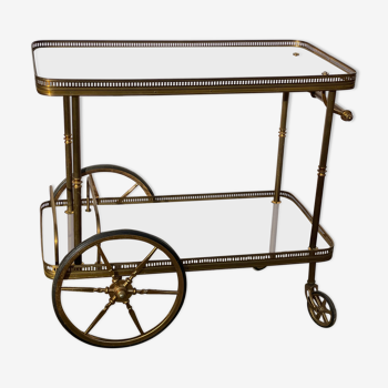 Trolley bar in neoclassical mahogany and brass