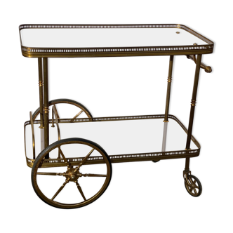 Trolley bar in neoclassical mahogany and brass