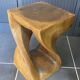 Stool n2 in solid raw walnut wood carved from the mass 1970