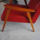 Fauteuil en skaï rouge années 60