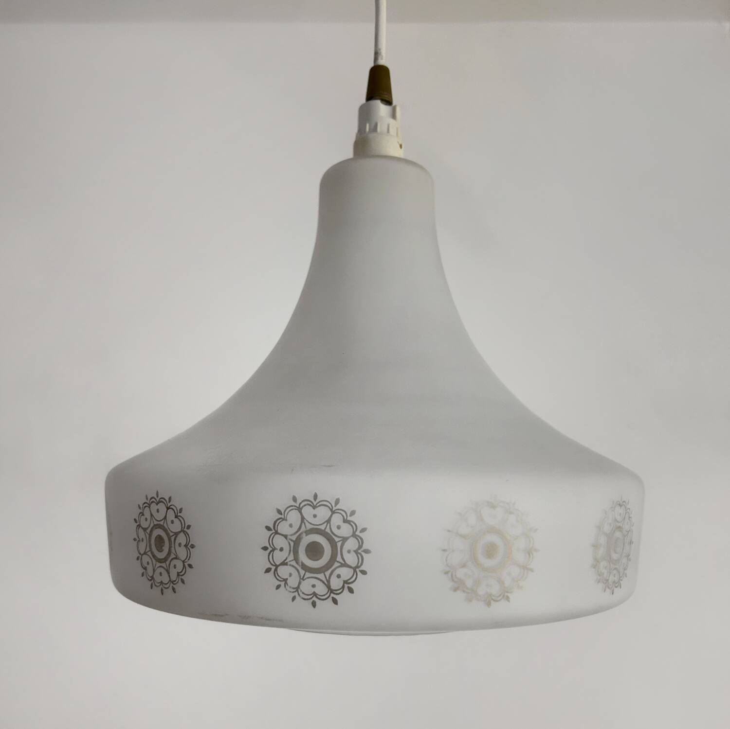 Scandinavian opaline chandelier from the 60s