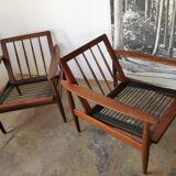 Pair of Scandinavian teak armchairs 1960