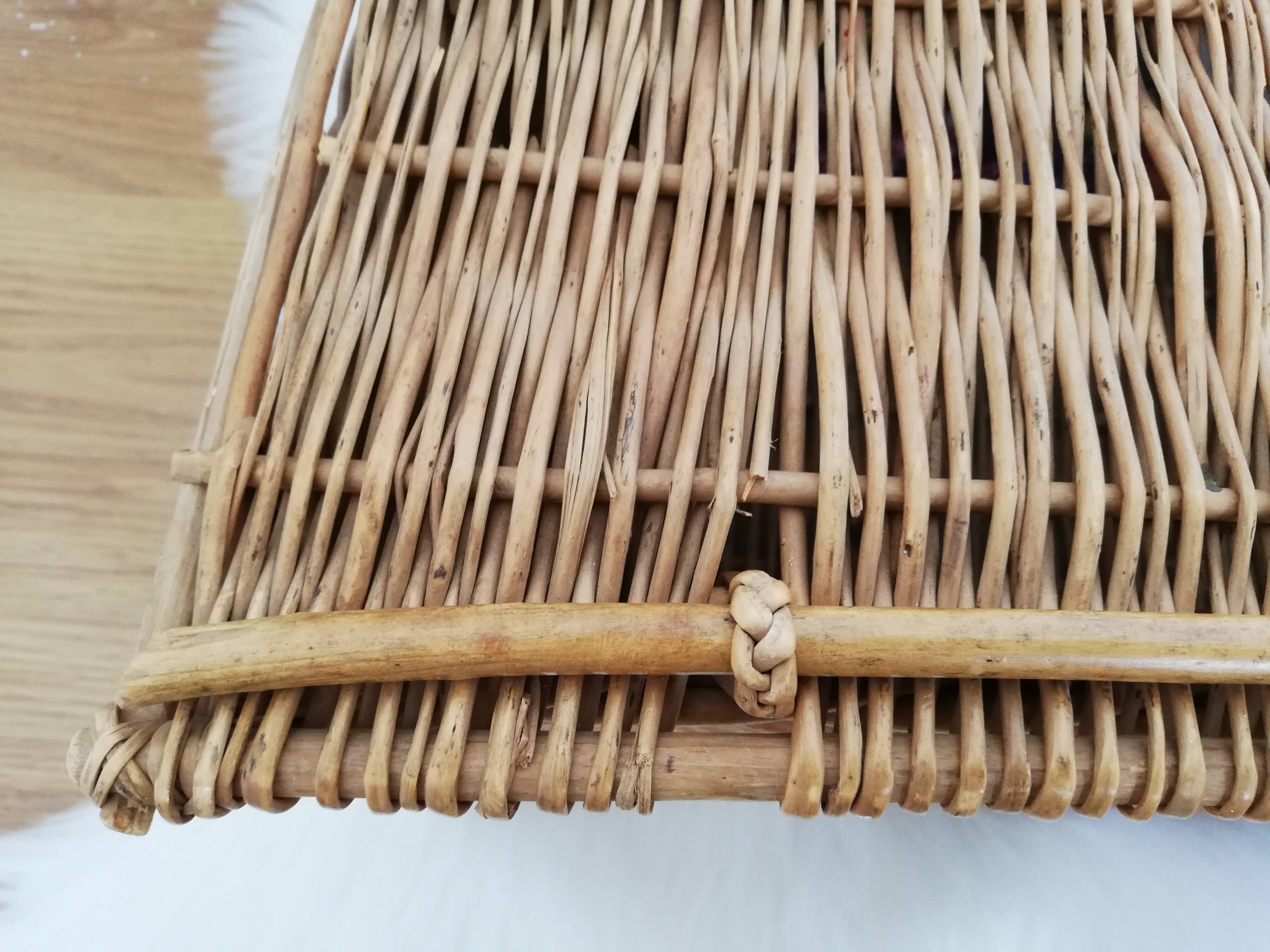 Old wicker trunk