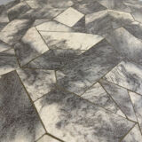 Antique stone and metal coffee table, vintage 70s design