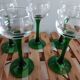 Verres à vin blanc d'Alsace pied vert