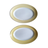 2 Plats de service ovale MDL en faïence