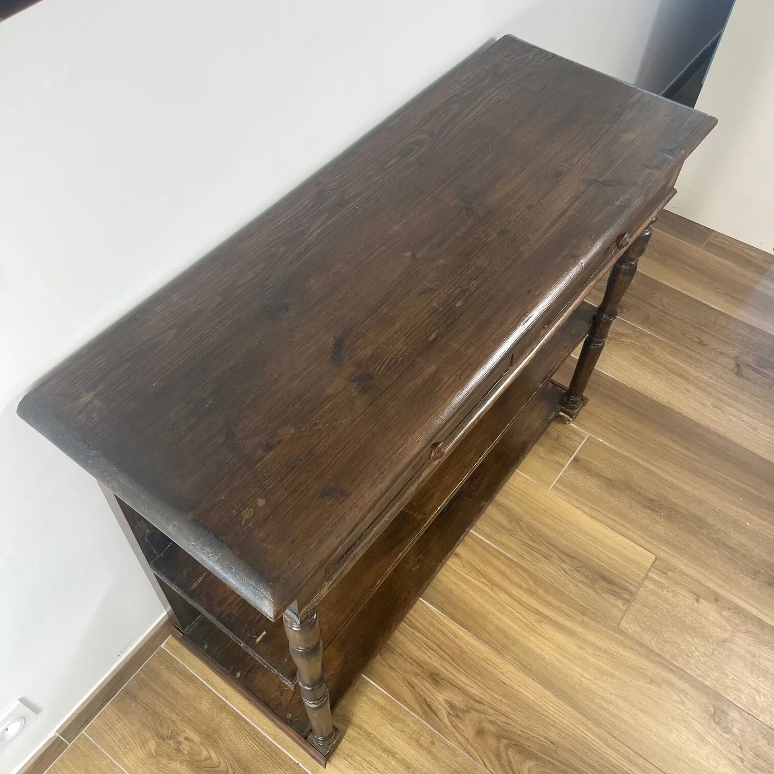 Antique solid wood console – early 20th century