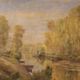 A. Corradi, Landscape, 1950, Oil on Panel, Framed