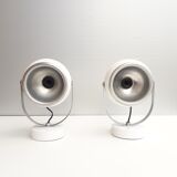 Pair of wall lights eyeball - lacquered white -1970
