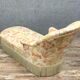 Chaise longue or rest bench Napoleon III era with floral fabric around 1850