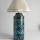 Black and Turquoise Ceramic Table Lamp by Avino Bagni, Italy, 1960s