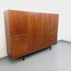 High Scandinavian modernist vintage sideboard in teak and black metal.