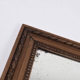 Grand miroir ancien 65cm, cadre en bois sculpté