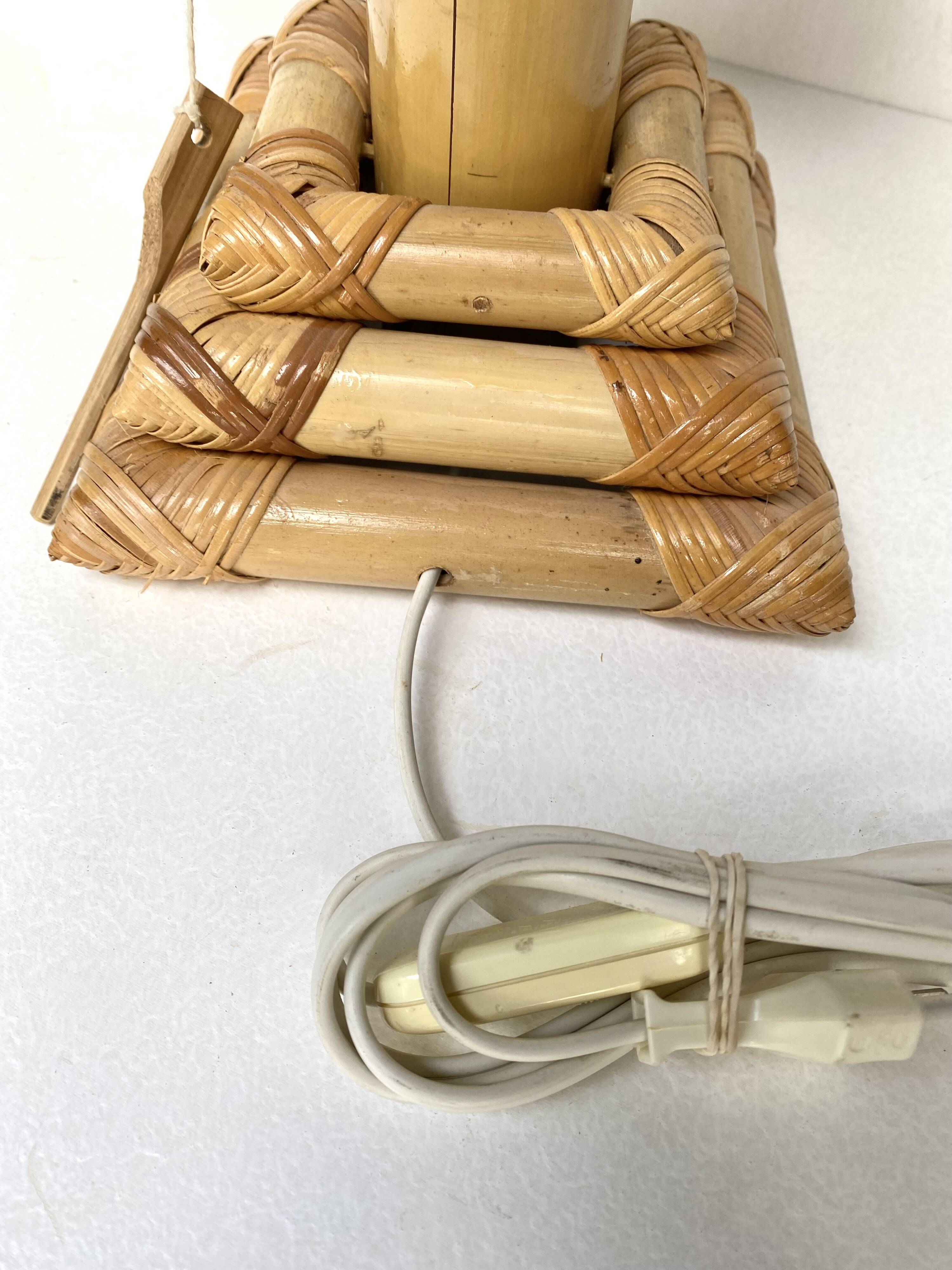 Vintage bamboo table lamp