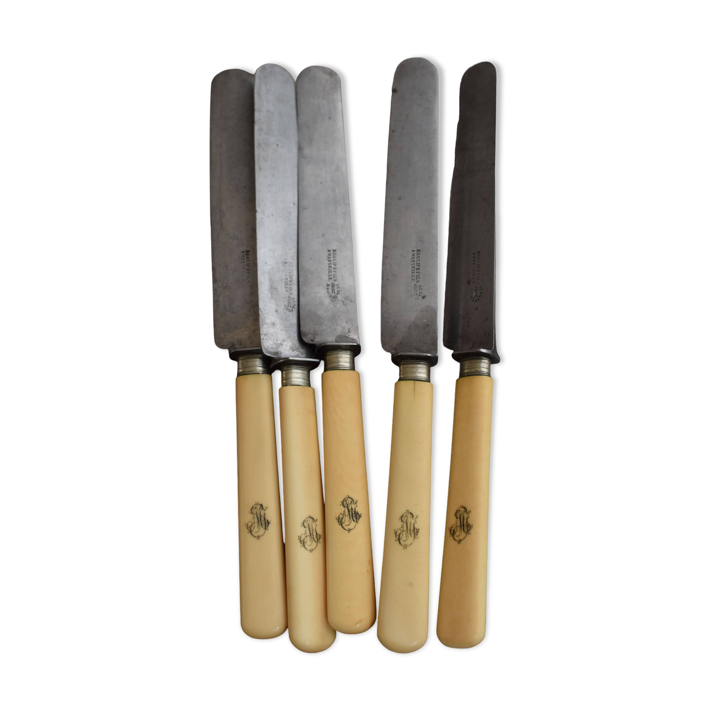 Set of 6 knives with monograms