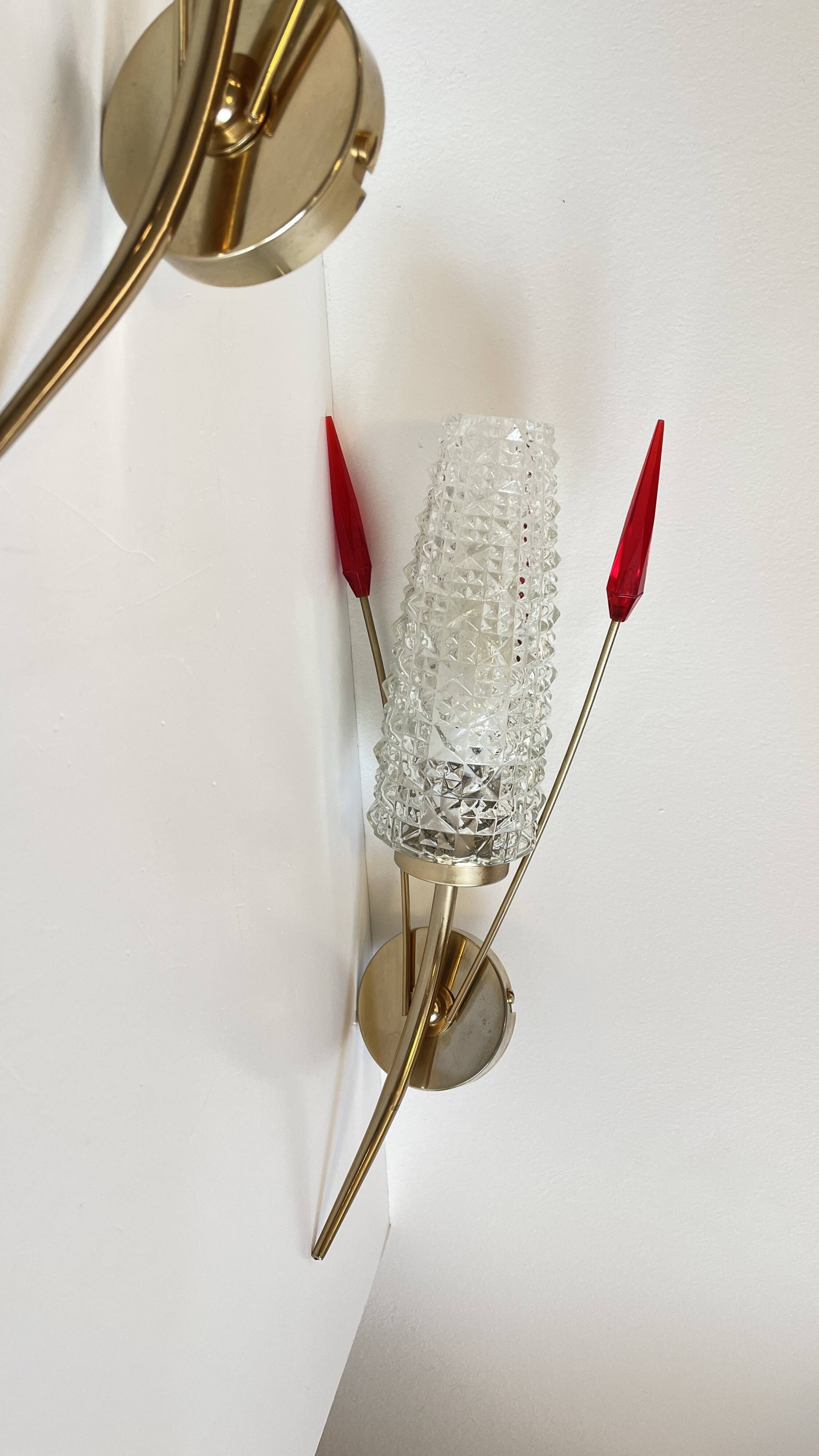 Pair of retro 60s wall lights