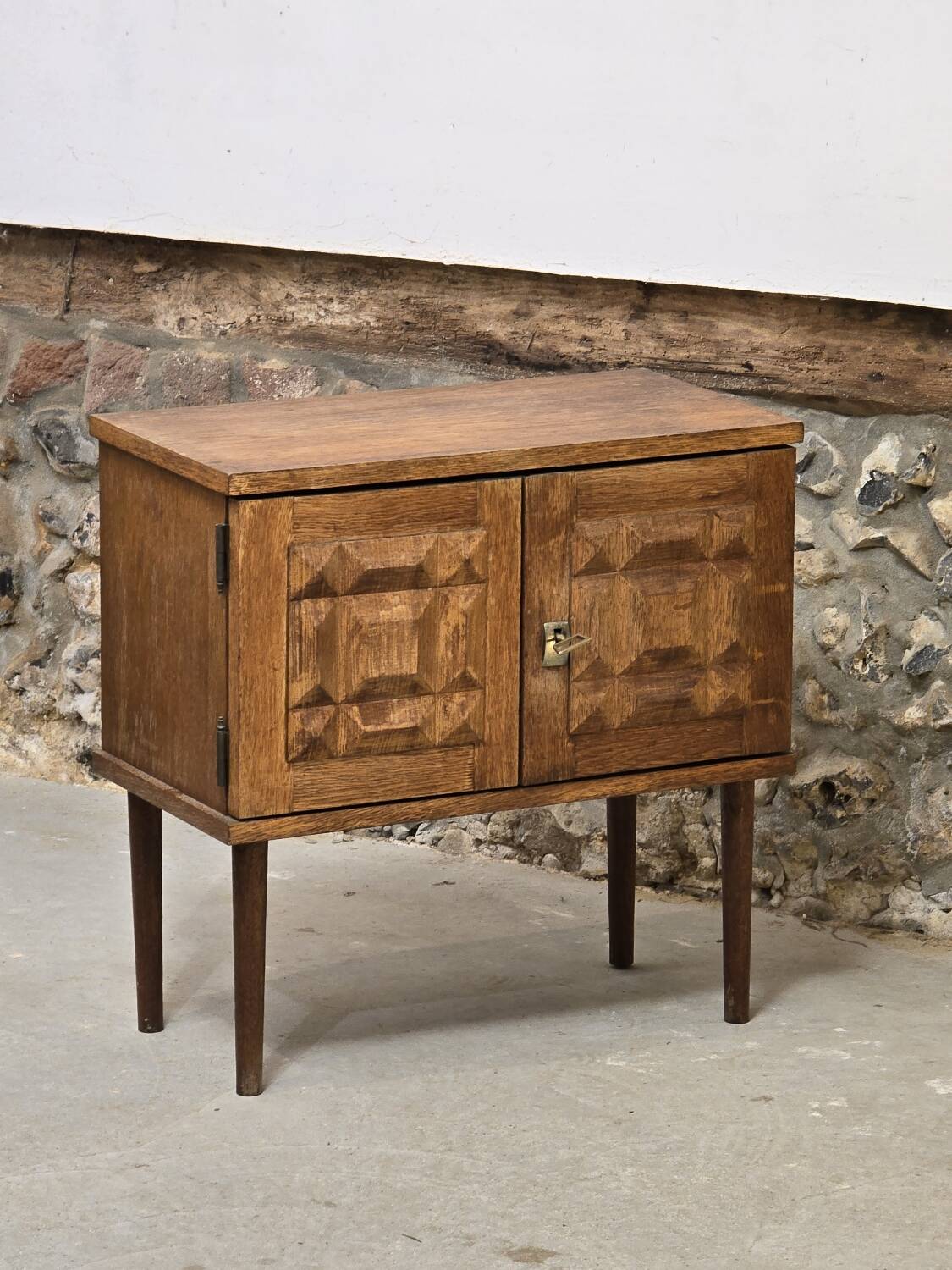 Brutalist two-door bedside table