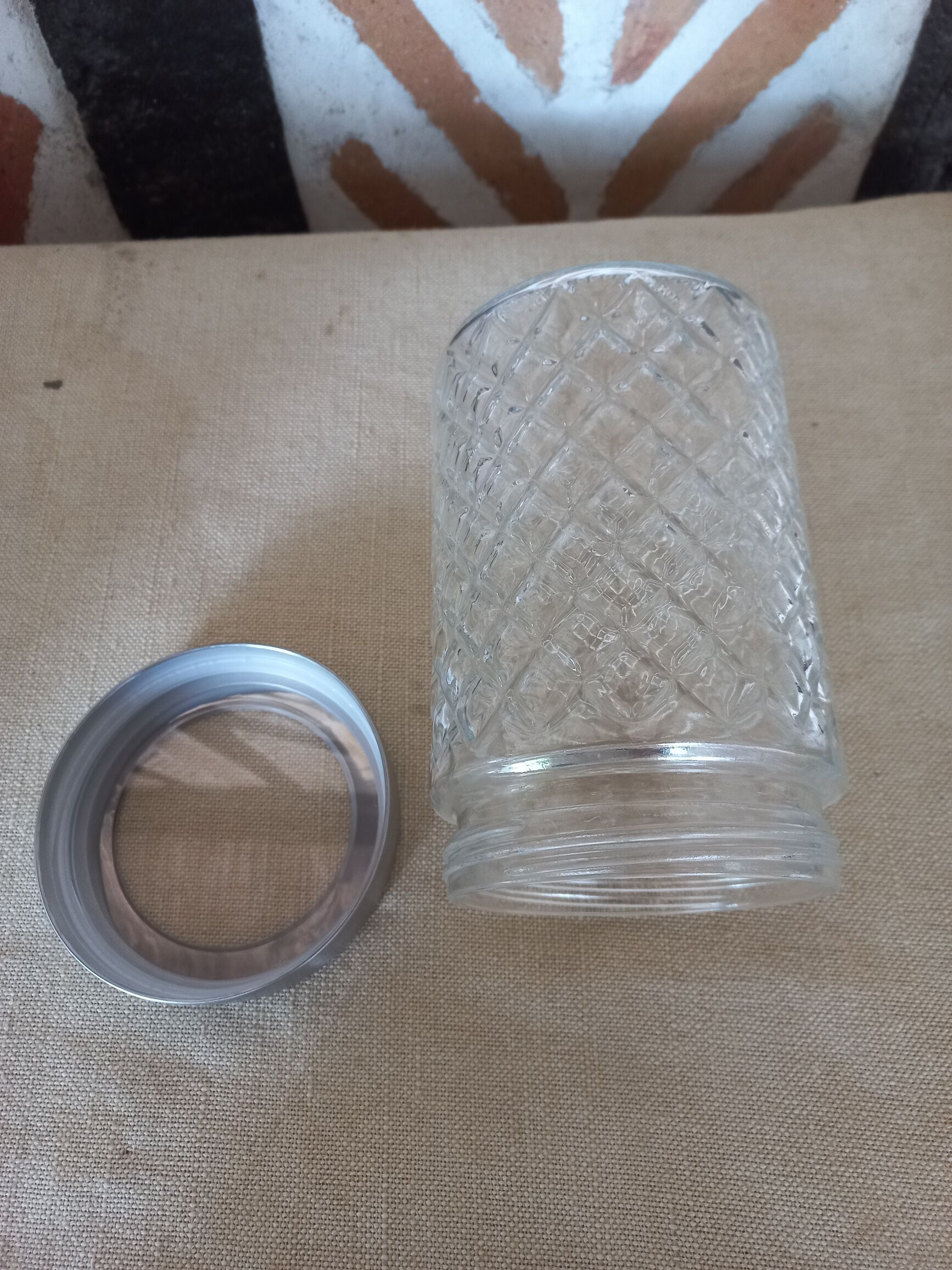 Set of 5 transparent glass jars