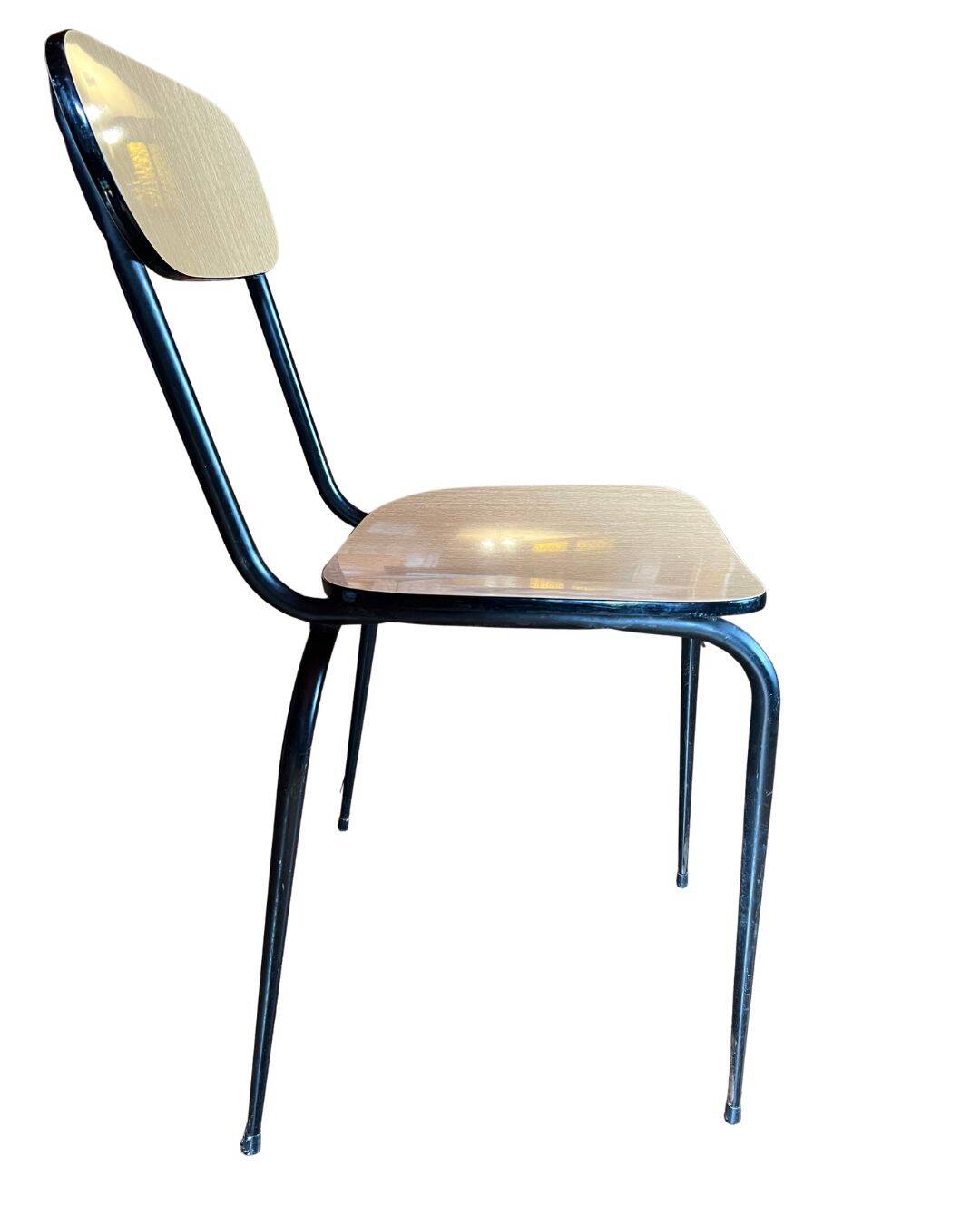 Set of 8 vintage Formica and metal chairs, 1960s-70s.