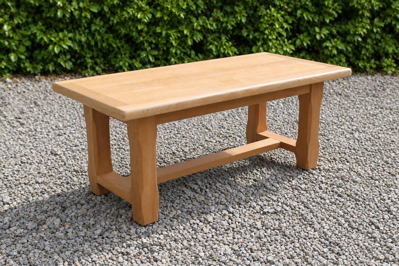 Table basse vintage en chêne style table de ferme – bois naturel – 103 cm