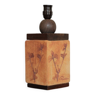 Vintage lamp, vintage lamp base, lamp base signed Raymonde Leduc