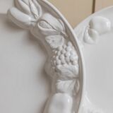 Set of 2 White Ceramic Plates with Sculpted Fruit Relief – Vintage Italy 1980s Mid-Century Decor