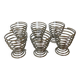Six metal spiral egg cups
