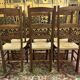 6 high-backed straw chairs