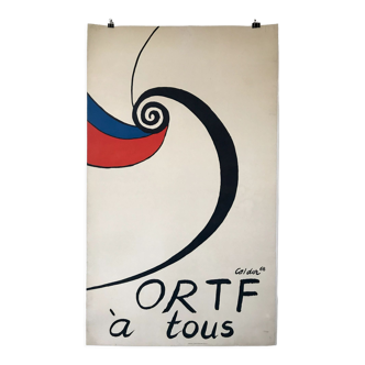 Original silkscreen poster by Alexander Caldder ORTF à tous may 1968