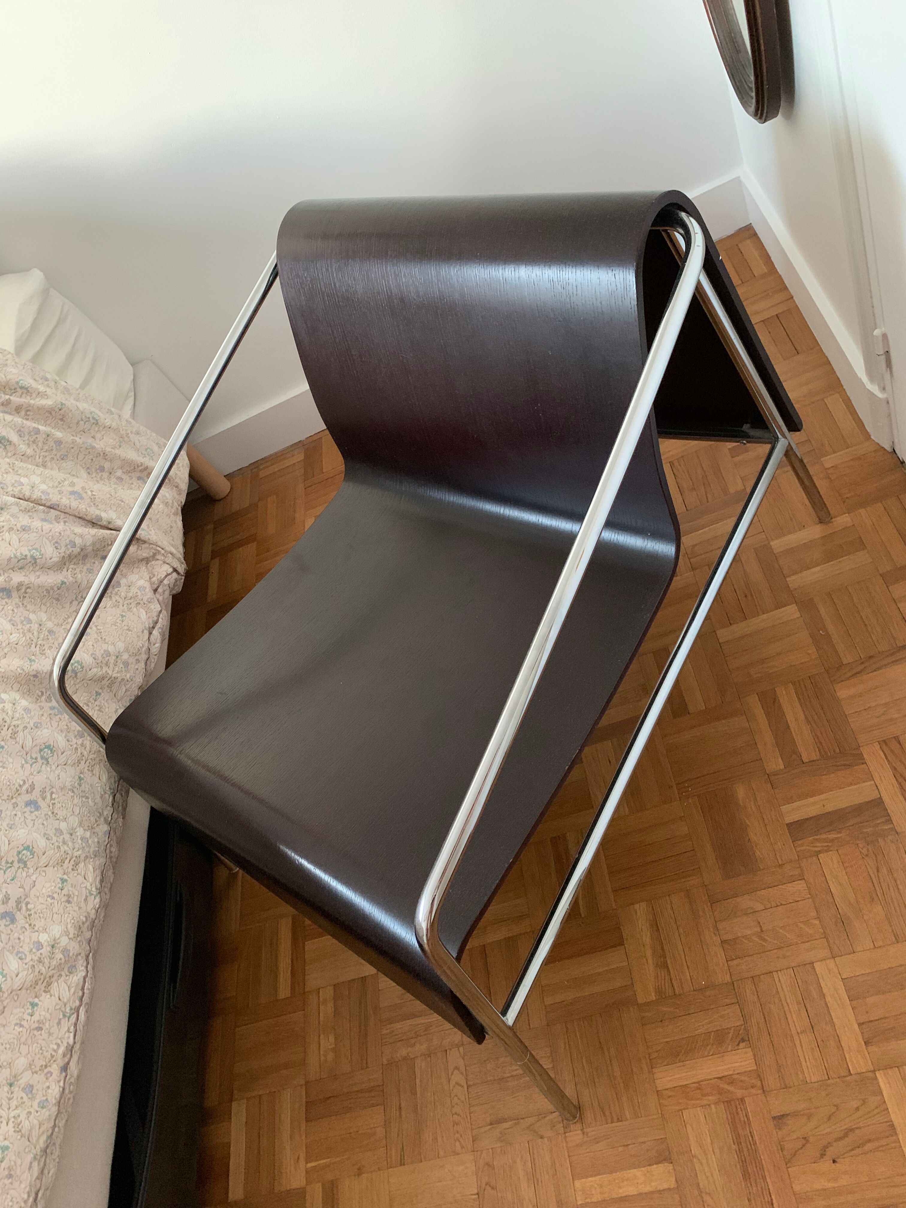 Wood and metal design armchair