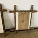 Suite of three antique mirrors in bamboo and rattan