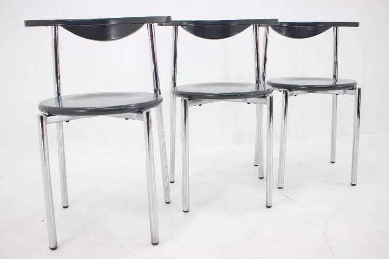 Set of Three Mid Century Dining Chairs, Germany, 1980s