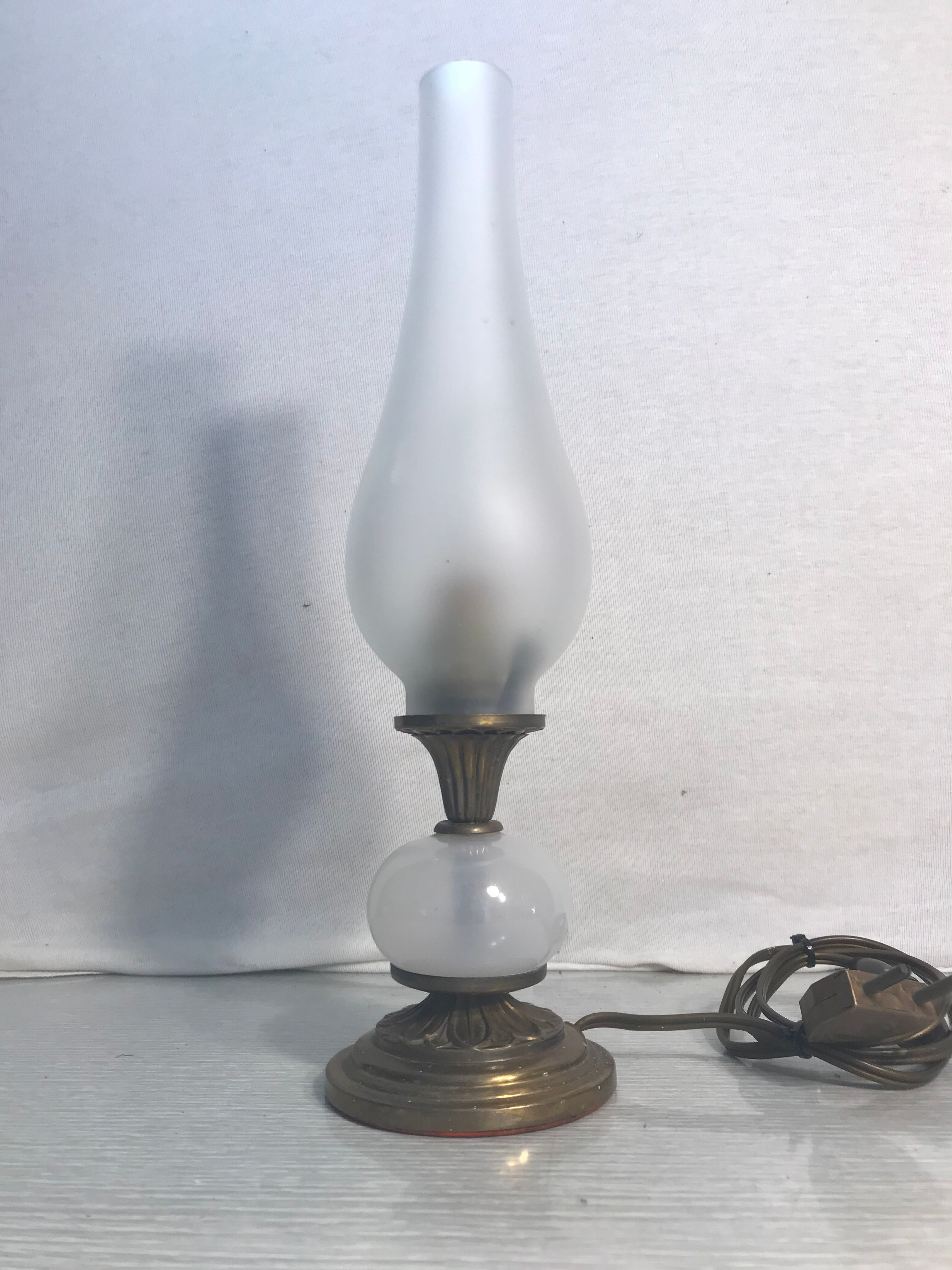 Old Laiton Lamp - Glass Ball - Vintage 70s Glass Reflector