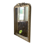 Miroir cheminée bois doré à fronton