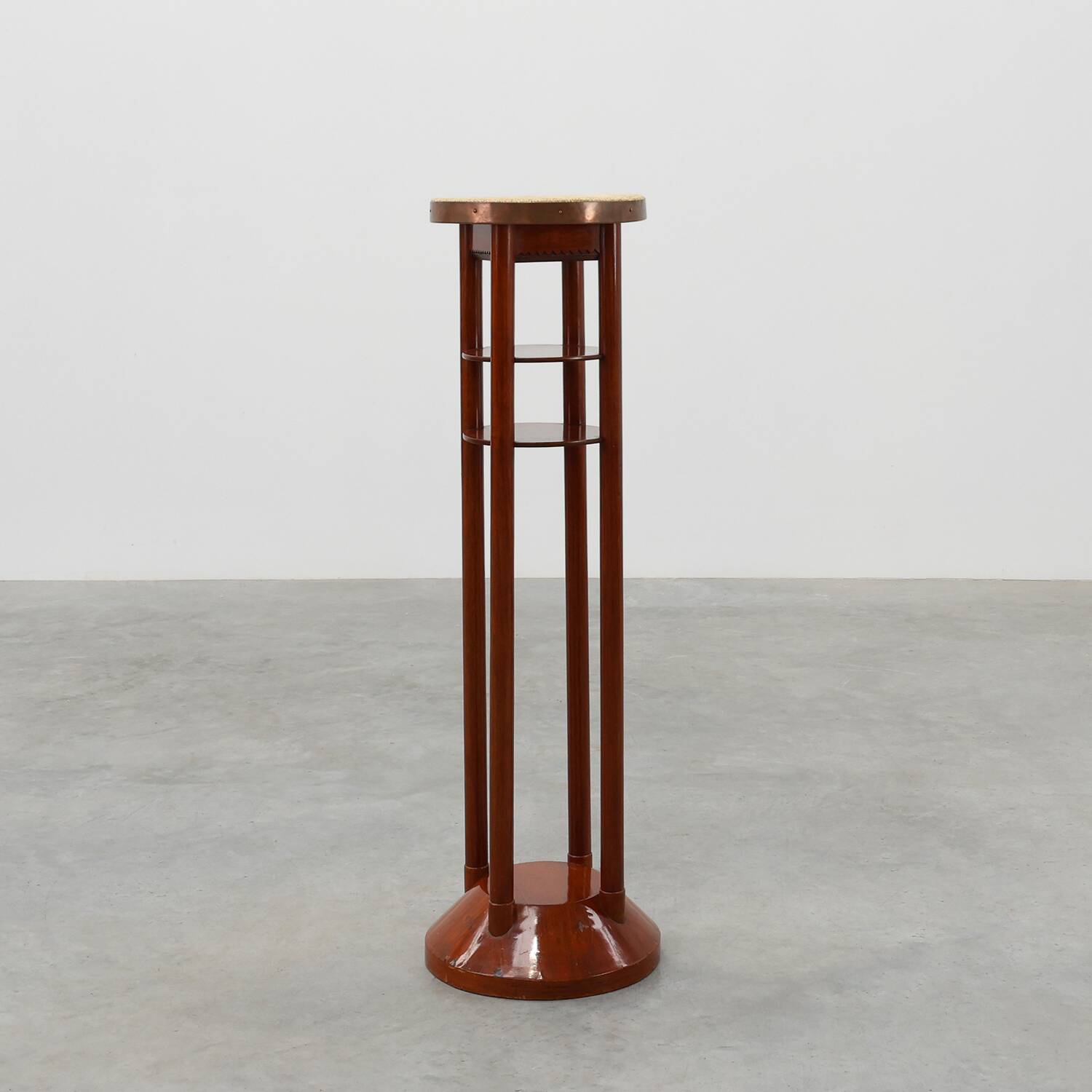 Vienna secession pedestal in wood and copper, Austia ca. 1910