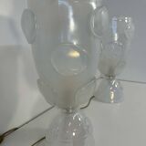 Italian Art Deco Murano Glass Vase Table Lamps